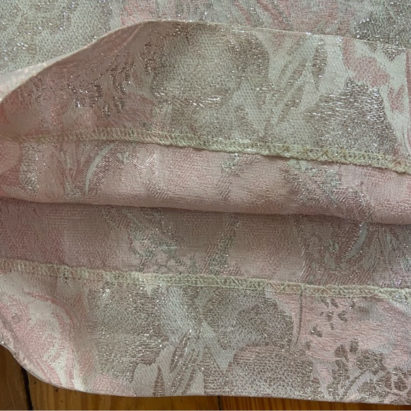 Vintage 1950s-1960s Metallic Floral Sleeveless Cocktail Dress - Picture 6 of 12